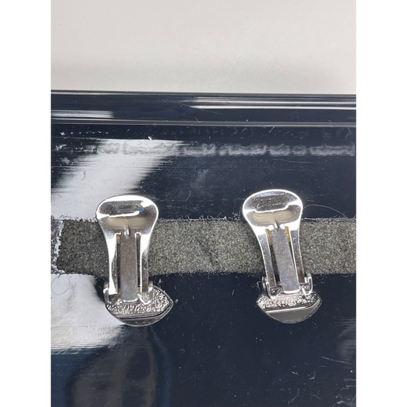 Vintage KJL Kenneth Jay Lane Princess Diana Blue Rhinestone Clip On Earrings - Picture 10 of 13